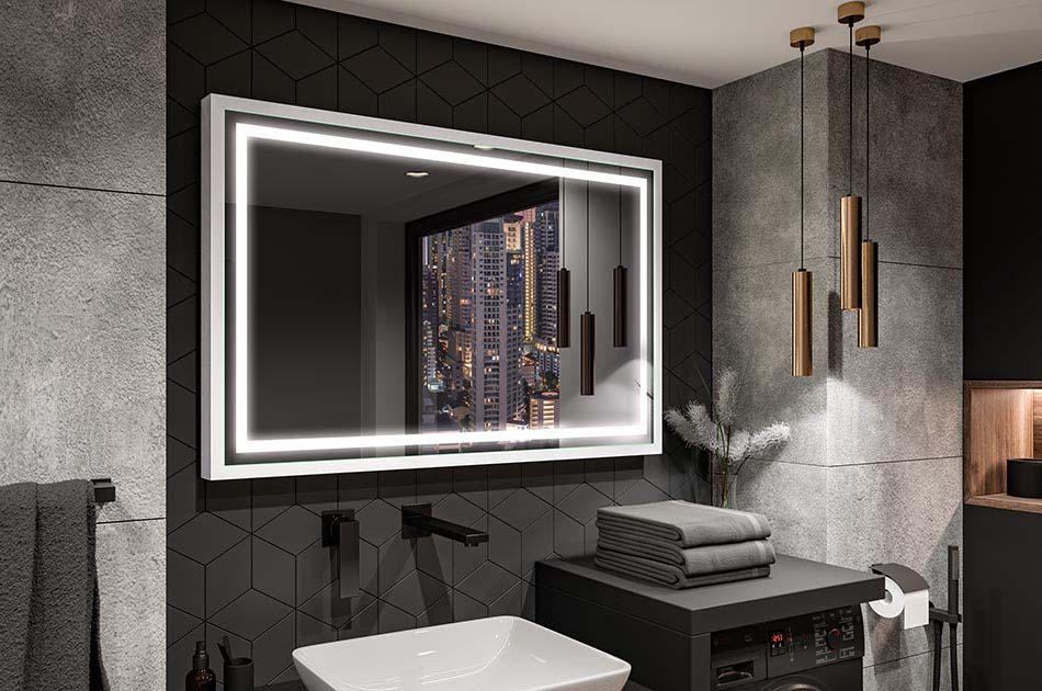 Et speil med svart ramme, et speil med treramme? Velg mellom seks rammefarger! Sjekk ut hva som vil passe til rommet ditt!