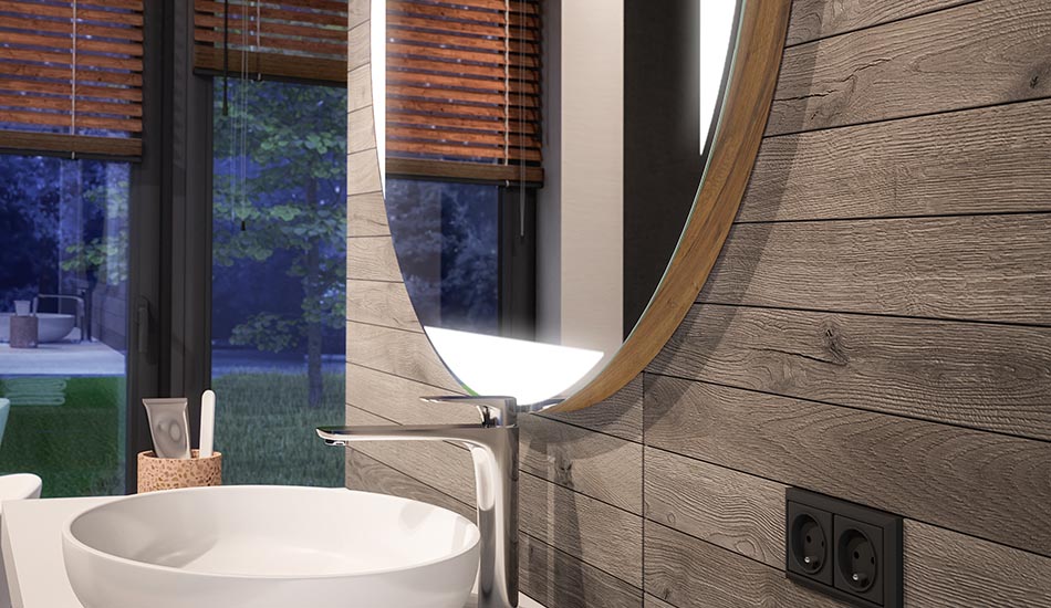 Rundt LED-speil med ambient effekt og elegant diffust lys | ARTFORMA