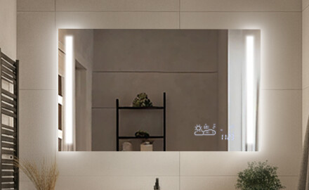 Rektangulære klassiske speil med belysning