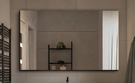 Speil med dekorativt lokk uten belysning