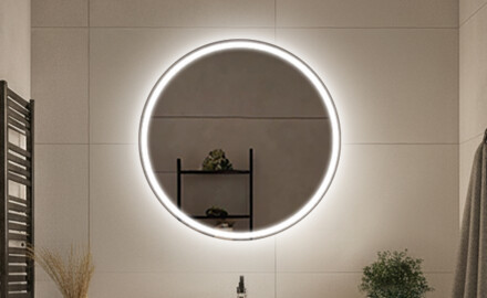 Runde speil med batteridrift