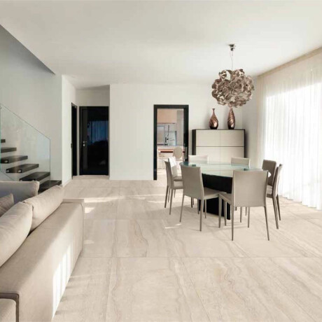 Gresfliser til gulv, 60 x 120 cm, hvit matt, A4H1057 Memento Travertino Bianco Mat #6
