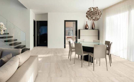 Gres til gulv, 60 x 120 cm, beige matt, A4H1063 Memento Travertino Ambra Mat