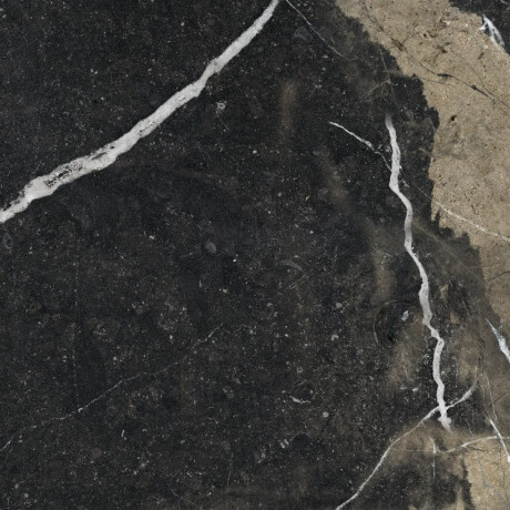 Glasert keramisk flis til gulv, 60x120, svart med gullåre, blank, rektifisert, A4H109 Pierre Black #26