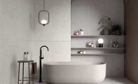 Veggfliser 60x120 cm, beige matt A4H1100 Shellstone Beige Rigat-One