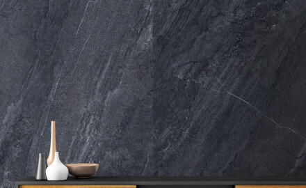 Glasert steingods til gulv, 120 x 280 cm, antrasitt, steinmatt, A4H1137 Agathos Anthracite