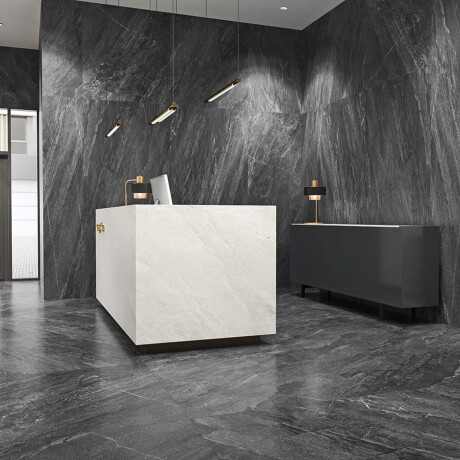 Glasert gulvflis 120x120 cm, antrasitt, steinmatt, A4H1138 Agathos Anthracite #8