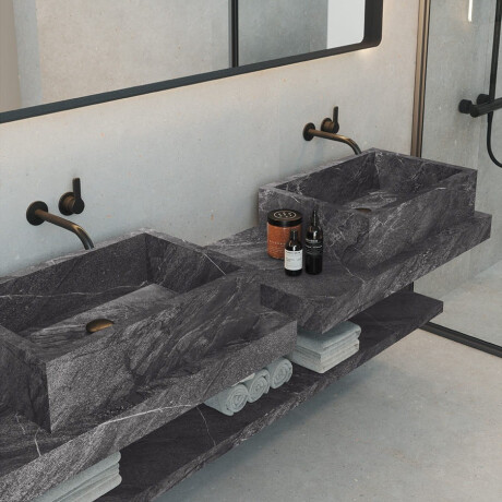 Glasert steingods til gulv, 60 x 120 cm, antrasitt, steinmatt, A4H1139 Agathos Anthracite #7