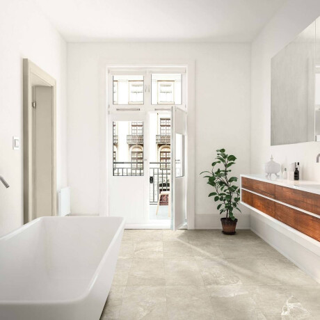 Gresfliser til gulv, 60x120, lys grå med en varm beige nyanse og årer, matt, A4H140 Ermetica Bianco #1