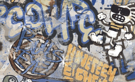 Glasert gulvflis 120 x 280 cm, matt grå, rektifisert A4H248 City Graffiti Grey