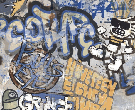 Glasert gulvflis 120 x 280 cm, matt grå, rektifisert A4H248 City Graffiti Grey