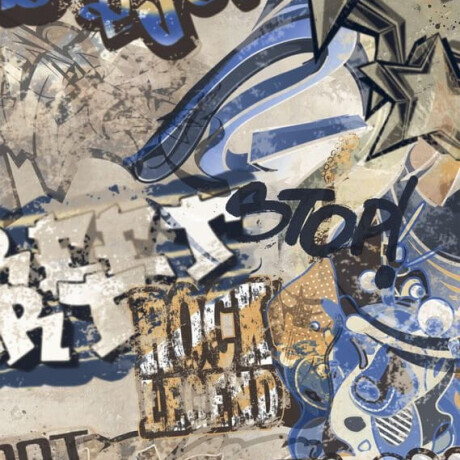 Glasert gulvflis i stort format, 120 x 280 cm, matt beige, rektifisert, A4H255 City Graffiti Beige #1