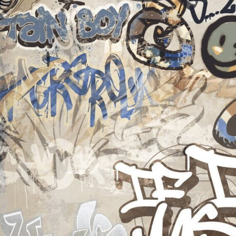 Glasert gulvflis i stort format, 120 x 280 cm, matt beige, rektifisert, A4H255 City Graffiti Beige #5