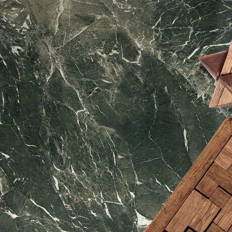 Storformatig porselensflis, 120 x 270 cm, grønn, blank, rektifisert, A4H446 Verde Alpi #10