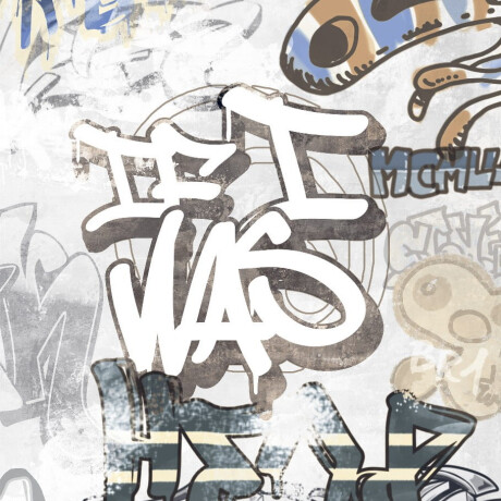 Glasert gulvflis 120 x 280 cm, matt grå, rektifisert A4H640 City Graffiti White #2