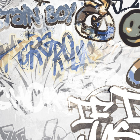 Glasert gulvflis 120 x 280 cm, matt grå, rektifisert A4H640 City Graffiti White #3
