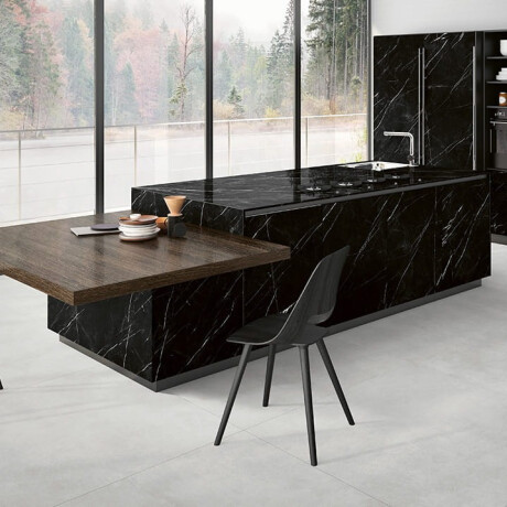 Storformatfliser 120x280, svart marmor med hvite årer, blank overflate A4H687 Markina Black #7