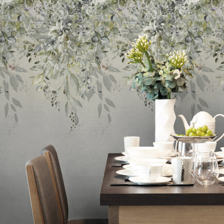 Veggfliser 60x120 cm, grå med blomstermønster, matt A4H918 Flower #2