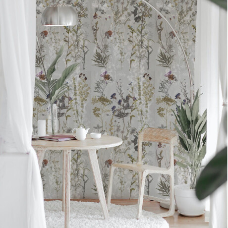 Veggfliser 60x120 cm, grå med blomstermønster, matt A4H919 Glame #3