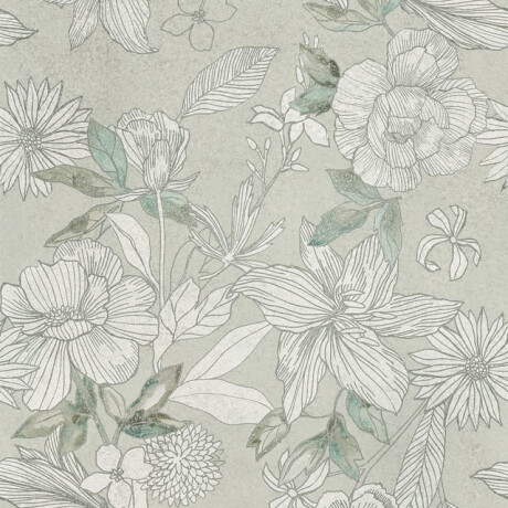 Veggfliser 60x120 cm, grå med blomstermønster, matt A4H923 Lirio #4