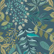 Veggfliser 60x120 cm, blå med plantemønster, matt A4H924 Majorele #4