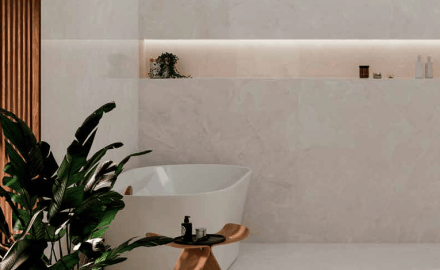 Storformatfliser 100x100, marmor med årer, blank overflate, A4H941 Saffire Cream