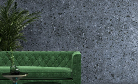 Glasert steingods til gulv 60x120, antrasitt matt, rektifisert A4H98, terrazzo