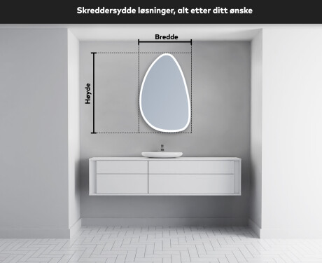 LED-badsspeil med uregelmessig form B222 #5