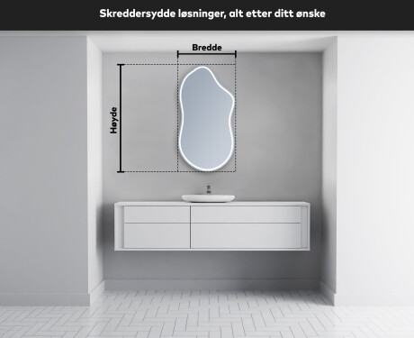 LED-badsspeil med uregelmessig form F223 #5