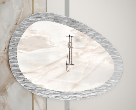 Asymmetrisk baderomsspeil med metallramme L292 #5