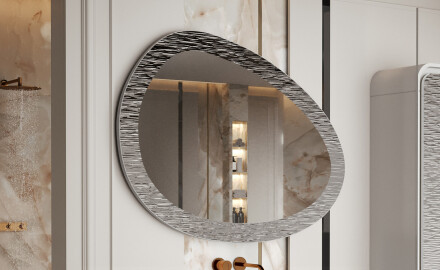 Asymmetrisk baderomsspeil med metallramme L292