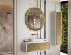 Rundt speil med dekorativ metallfinish L288