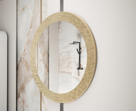 Rundt speil med dekorativ metallfinish L288 #4