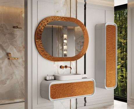 Baderomsspeil med elegant metalldekor L289