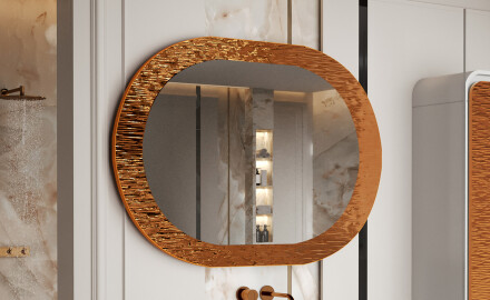 Baderomsspeil med elegant metalldekor L289