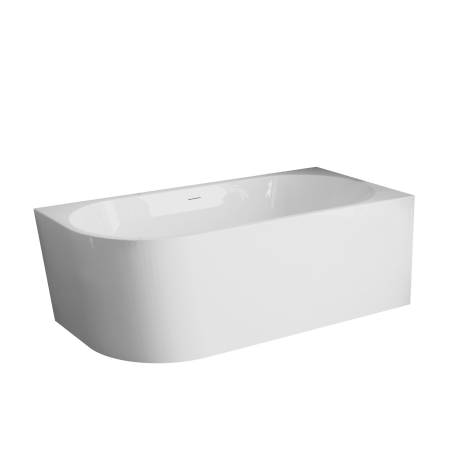 Astri fritstående badekar til vægmontering, 150 cm, højre side,  leveres komplet med vandlås, prop og et elegant overløb #3