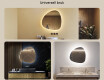 LED-badsspeil med uregelmessig form 74x74cm med kaldt LED-lys 7000K, varmt lys 3000K eller nøytralt lys 4500K #2