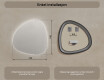 LED-badsspeil med uregelmessig form 74x74cm med kaldt LED-lys 7000K, varmt lys 3000K eller nøytralt lys 4500K #7