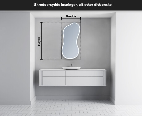 LED-badsspeil med uregelmessig form K223 #5