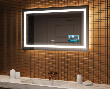 Speil Med Lys L15 120x80cm - SmartScreen, DualColor, Oppvarmingsmatte