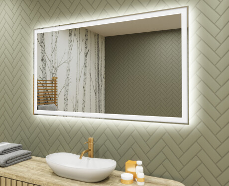 Speil Med Lys 120x70cm med kaldt LED-lys 7000K, varmt lys 3000K eller nøytralt lys 4500K