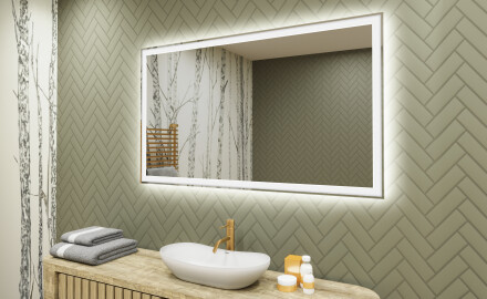 Speil Med Lys 120x70cm med kaldt LED-lys 7000K, varmt lys 3000K eller nøytralt lys 4500K