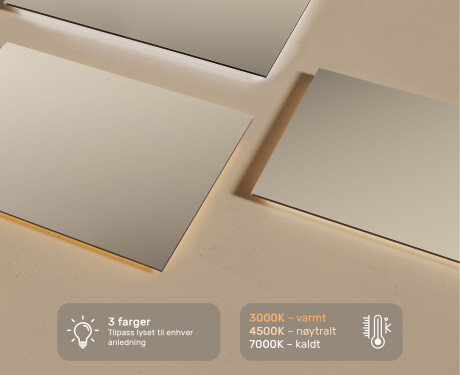 Speil Med Lys 120x70cm med kaldt LED-lys 7000K, varmt lys 3000K eller nøytralt lys 4500K #3