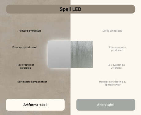 Speil Med Lys 120x70cm med kaldt LED-lys 7000K, varmt lys 3000K eller nøytralt lys 4500K #6