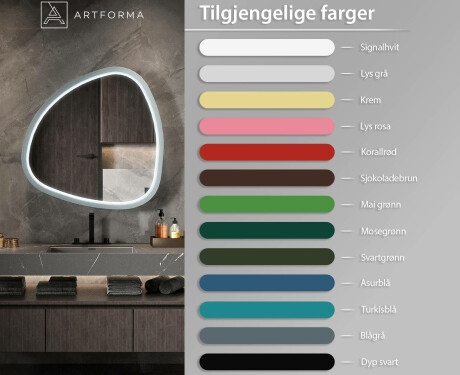 Uregelmessig LED-speil med høyglanset lakkert MDF-ramme L308 #3