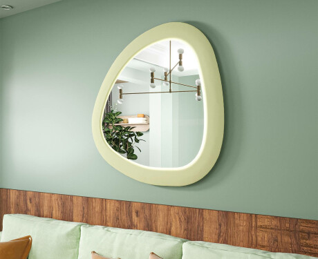 LED-speil med uregelmessig form og lakkert MDF-ramme L308
