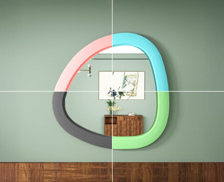 LED-speil med uregelmessig form og lakkert MDF-ramme L308 #6