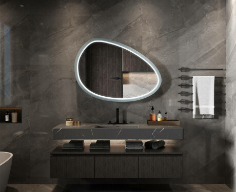 Asymmetrisk LED-speil med lakkert MDF-ramme L310 #2
