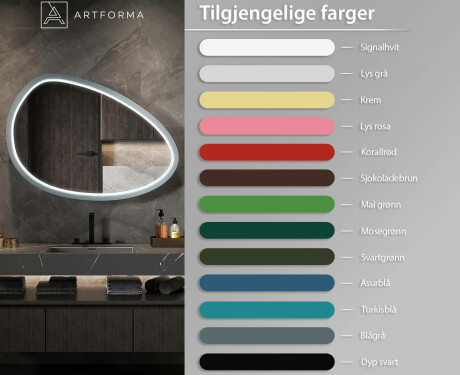 Asymmetrisk LED-speil med lakkert MDF-ramme L310 #3