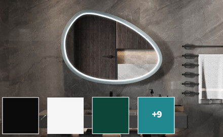 Asymmetrisk LED-speil med lakkert MDF-ramme L310
